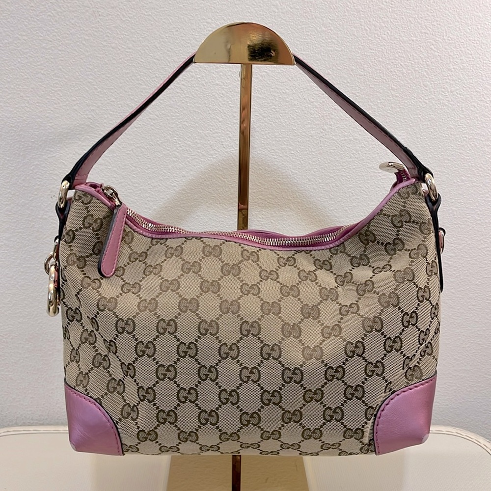 Gucci Metallic Pink Monogram Pochette - Picture 16 of 16